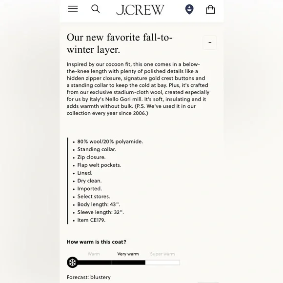 🆕 J.Crew Long Toscana Coat in NAVY Sz Petite 10 - Picture 6 of 15